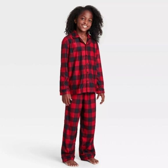 NWT Wondershop Kids' Unisex Holiday Buffalo Check Flannel - Picture 1 of 3
